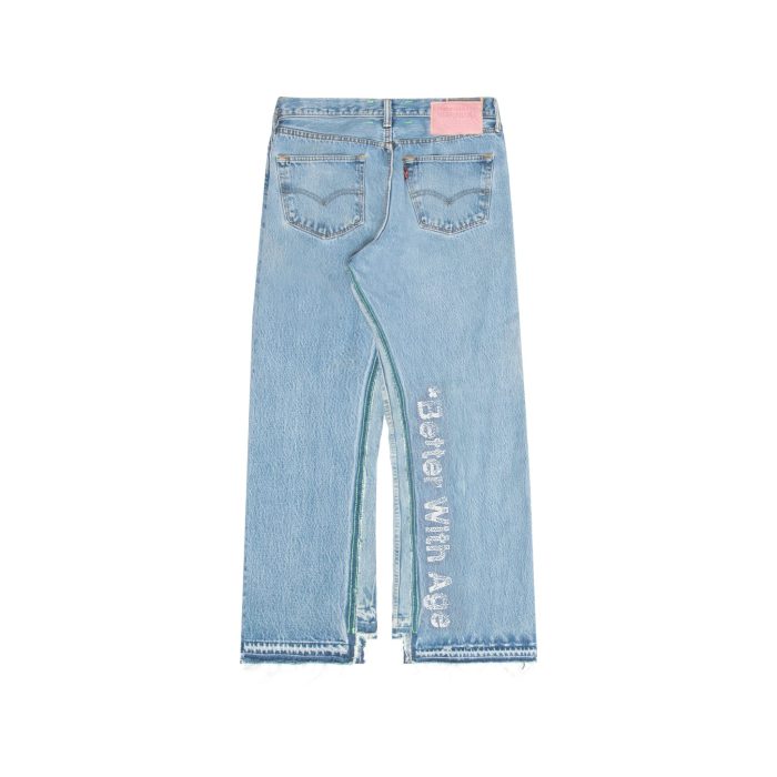 SHAM HAND-BEADED DOUBLE-WIDE DENIM